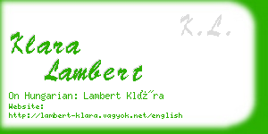 klara lambert business card